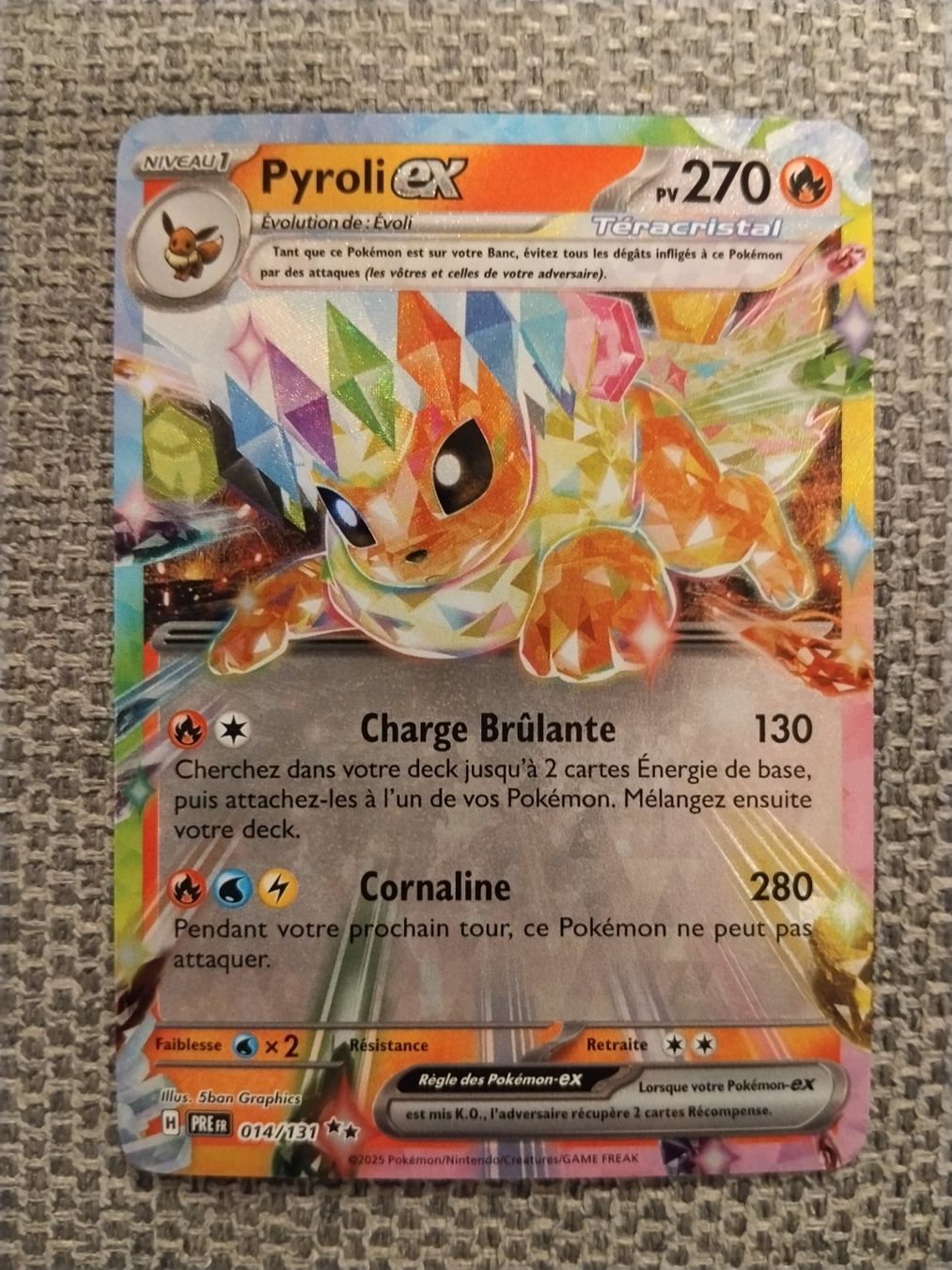 Pokémon Carte collezionabili: Pokémon Evolutions Prismatiques: Pyroli Ex FR – Usato da Palézieux-Village venduto da oufoux08