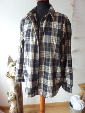 Flanelhemd/Bluse,Gr. M, neu, blau/beige