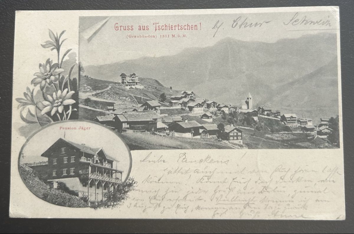 Cartoline postali: Gruss aus Tschiertschen 3-Bildrig  – Usato da Horw venduto da Tellbub