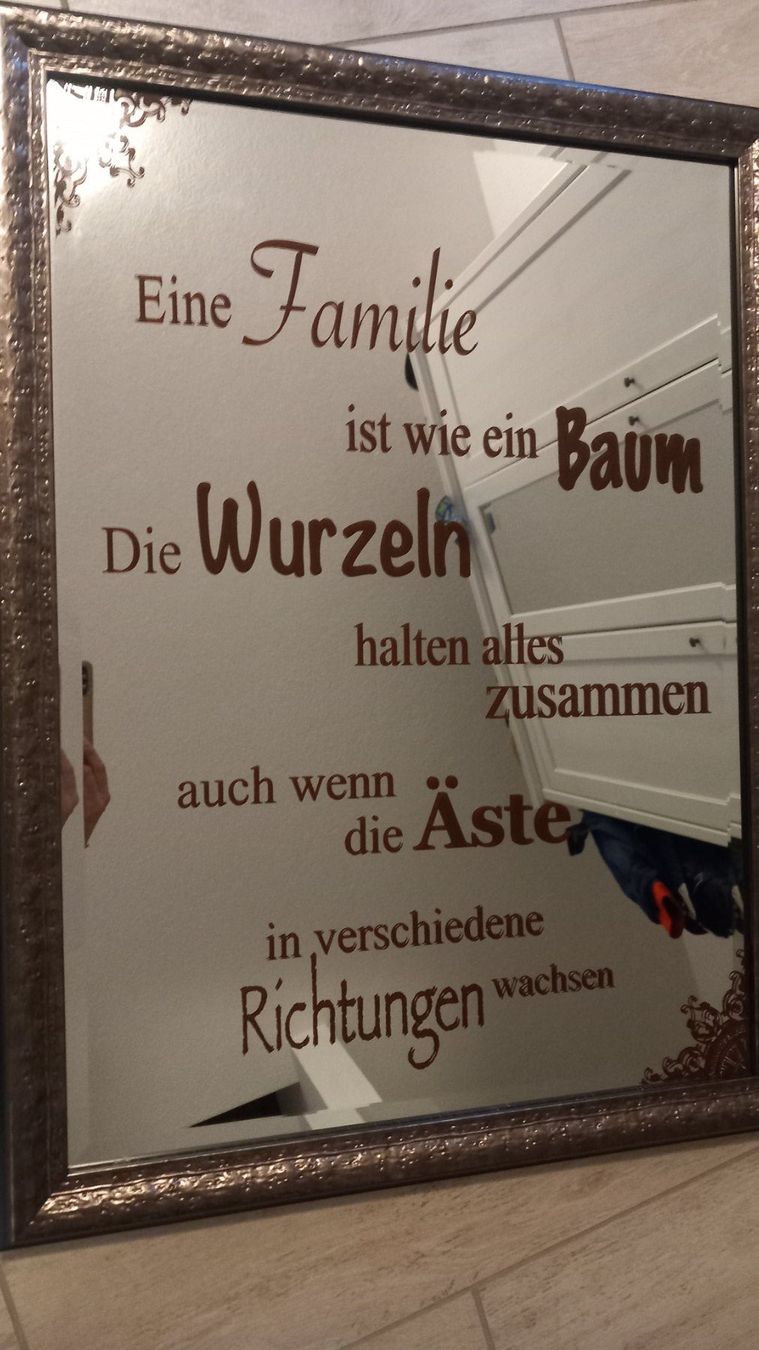 Spiegel: Wunderschöner Spiegel mit Spruch beplottert – Neu (gemäss Beschreibung) aus Buttwil von K_und_K 7