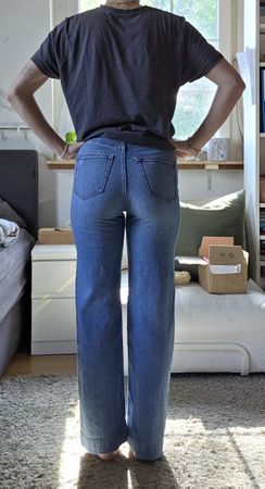 Damen Jeans High Waist weit blau guter Zustand