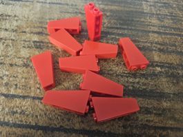 lego 2449 lot de 10 pièces Red Slope, Inverted 75 2 x 1 x 3