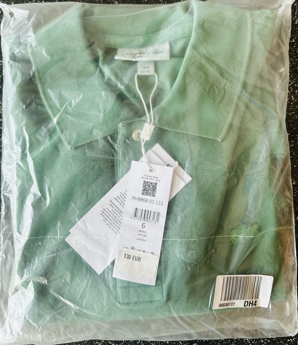 Lacoste Magliette Polo: Polo Lacoste Washed Green – Nuovo e nell'imballaggio originale da Biel/Bienne venduto da Akwawini 3