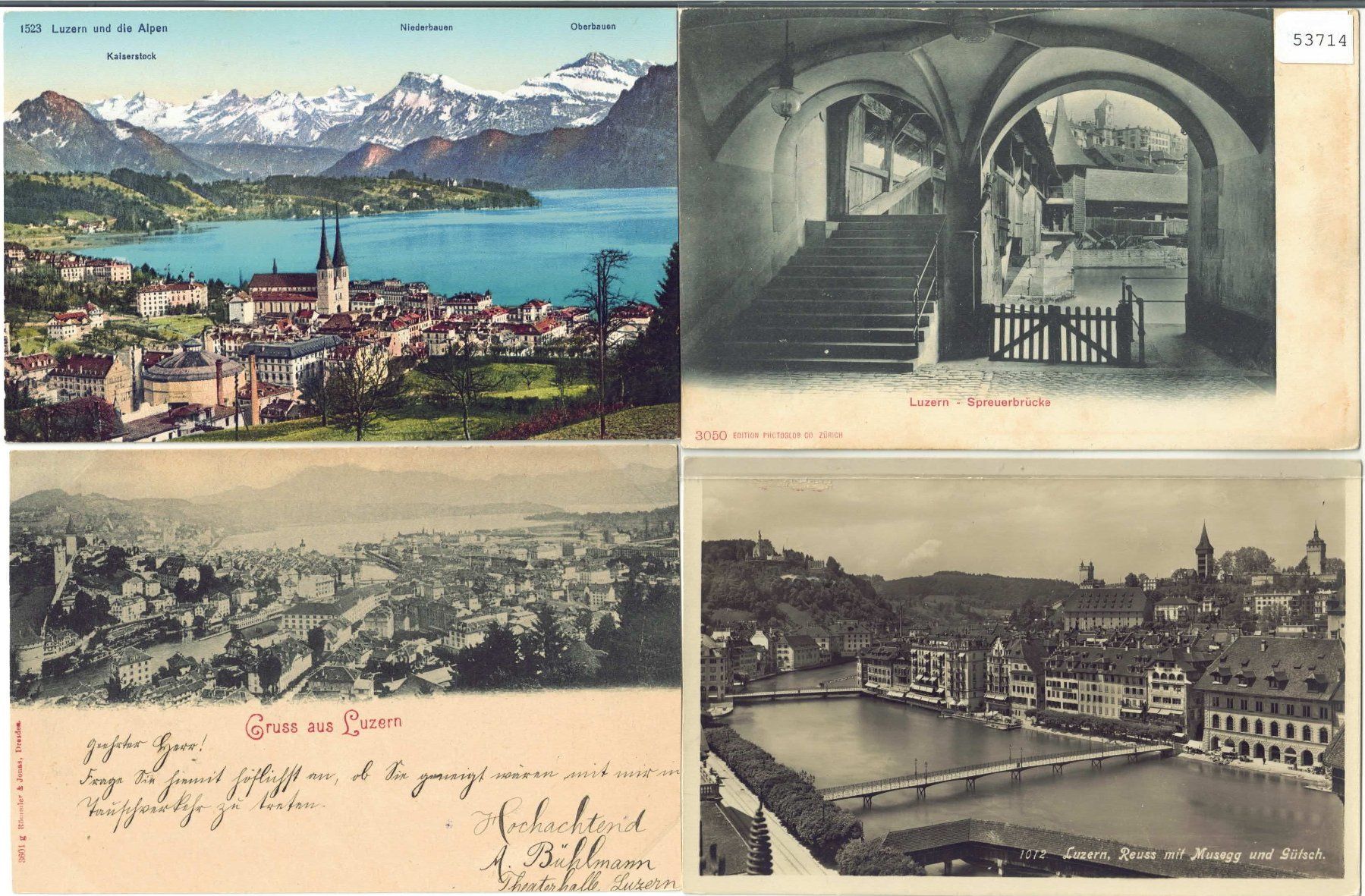 Cartoline postali: 4 AK - Luzern – Usato da Ettingen venduto da Kartenplanet