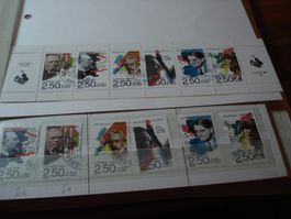 Frankreich 1992, Streifen Z-Druck + Satz Lose o