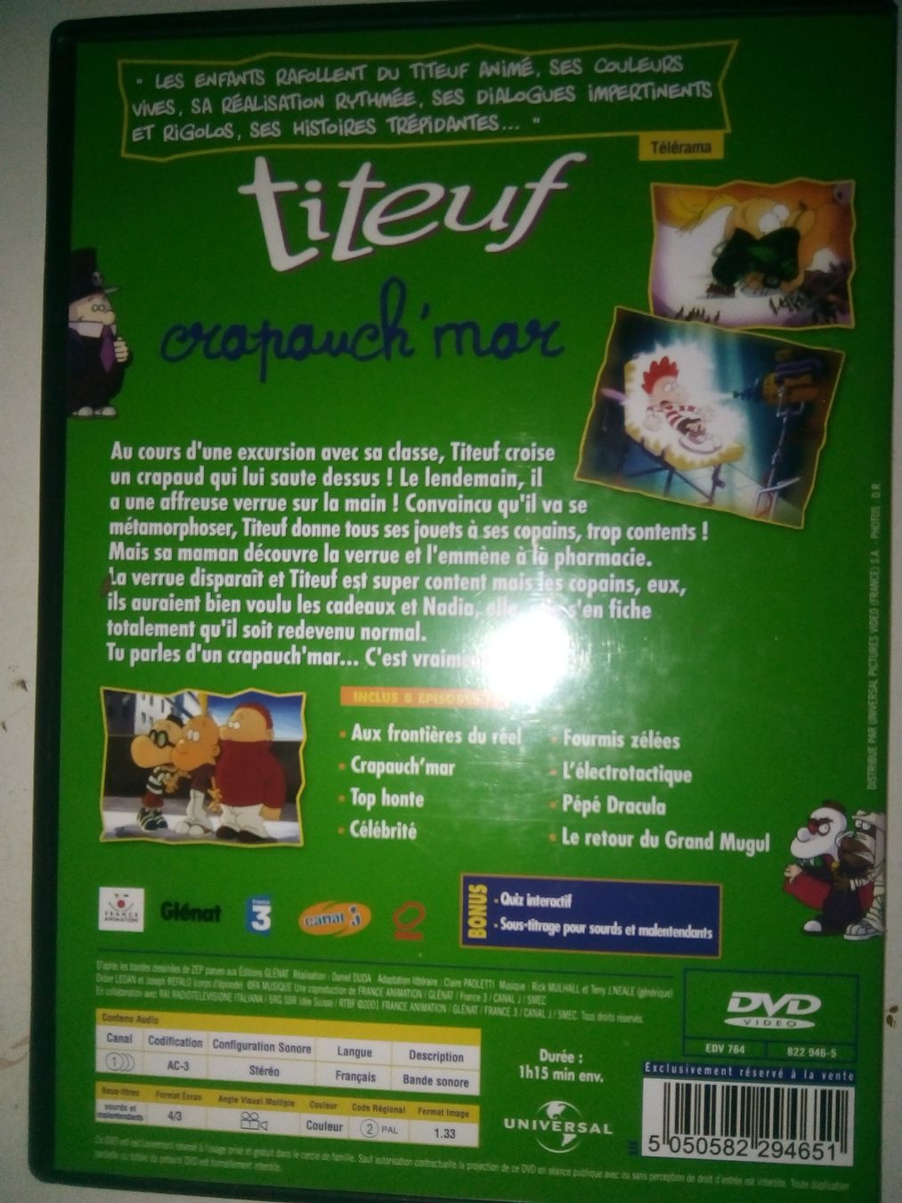 Tutti i DVDs: Titeuf - Crapauch'mar   (francais)   DVD – Usato da St.Galllen venduto da elkaphone 2
