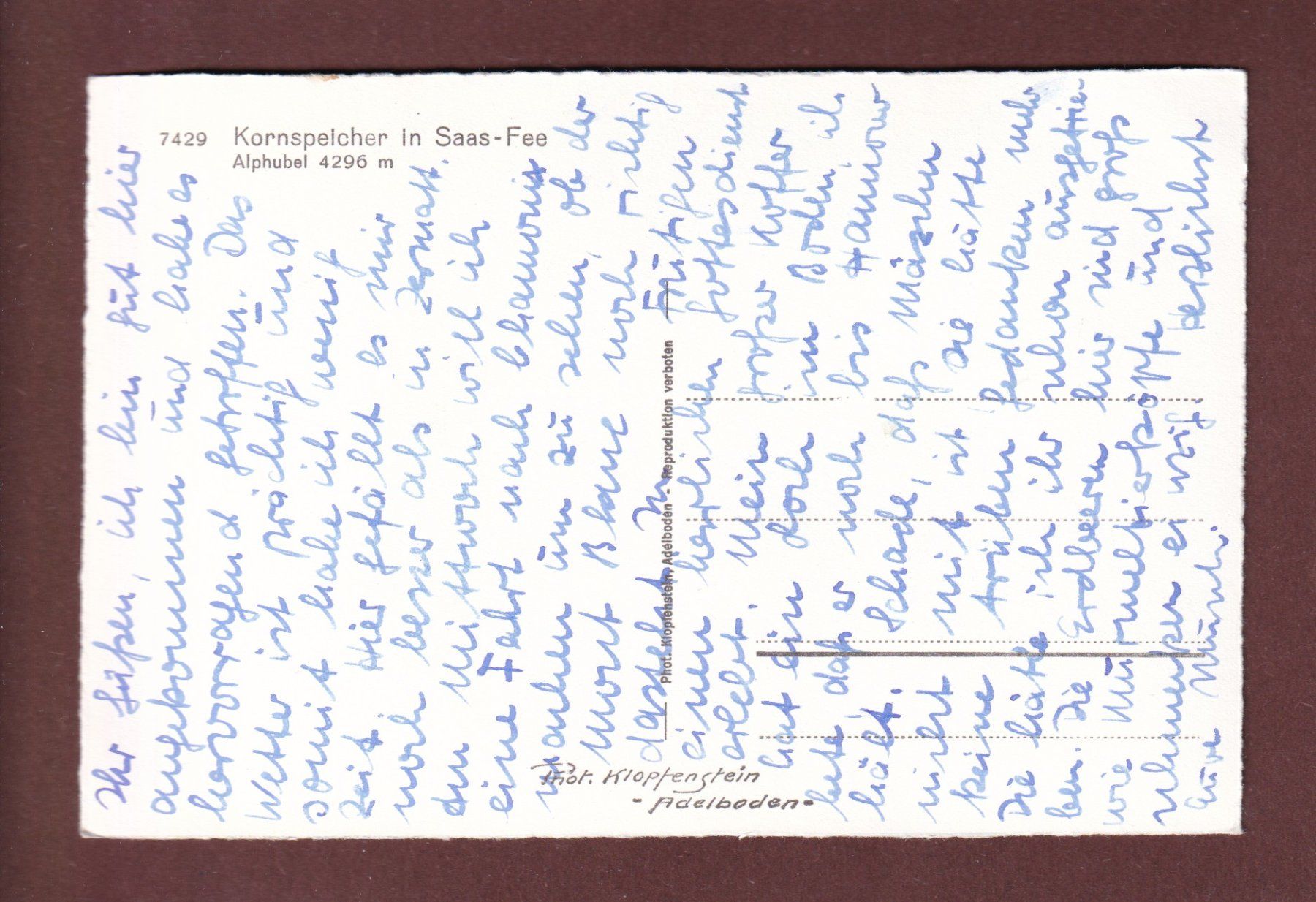 Cartoline postali: SAAS-FEE - Kornspeicher – Usato da Pully venduto da nicecards-shop 1