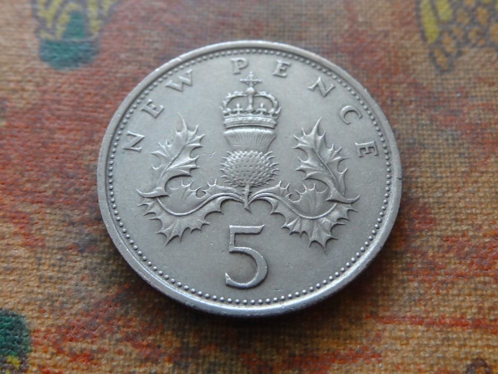 Tutti le monete: ROYAUME-UNI  5 Pence  1970 – Usato da Romanel-sur-Lausanne venduto da Swift13 1