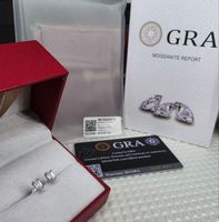 Boucles d'oreille argent avec diamants moissanite de 1 ct