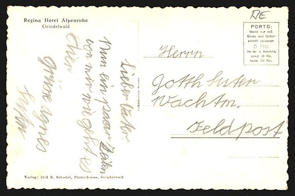 Cartoline postali: Grindelwald, Hotel Alpenruhe mit Strasse – Usato da Berlin venduto da bartko-reher 1