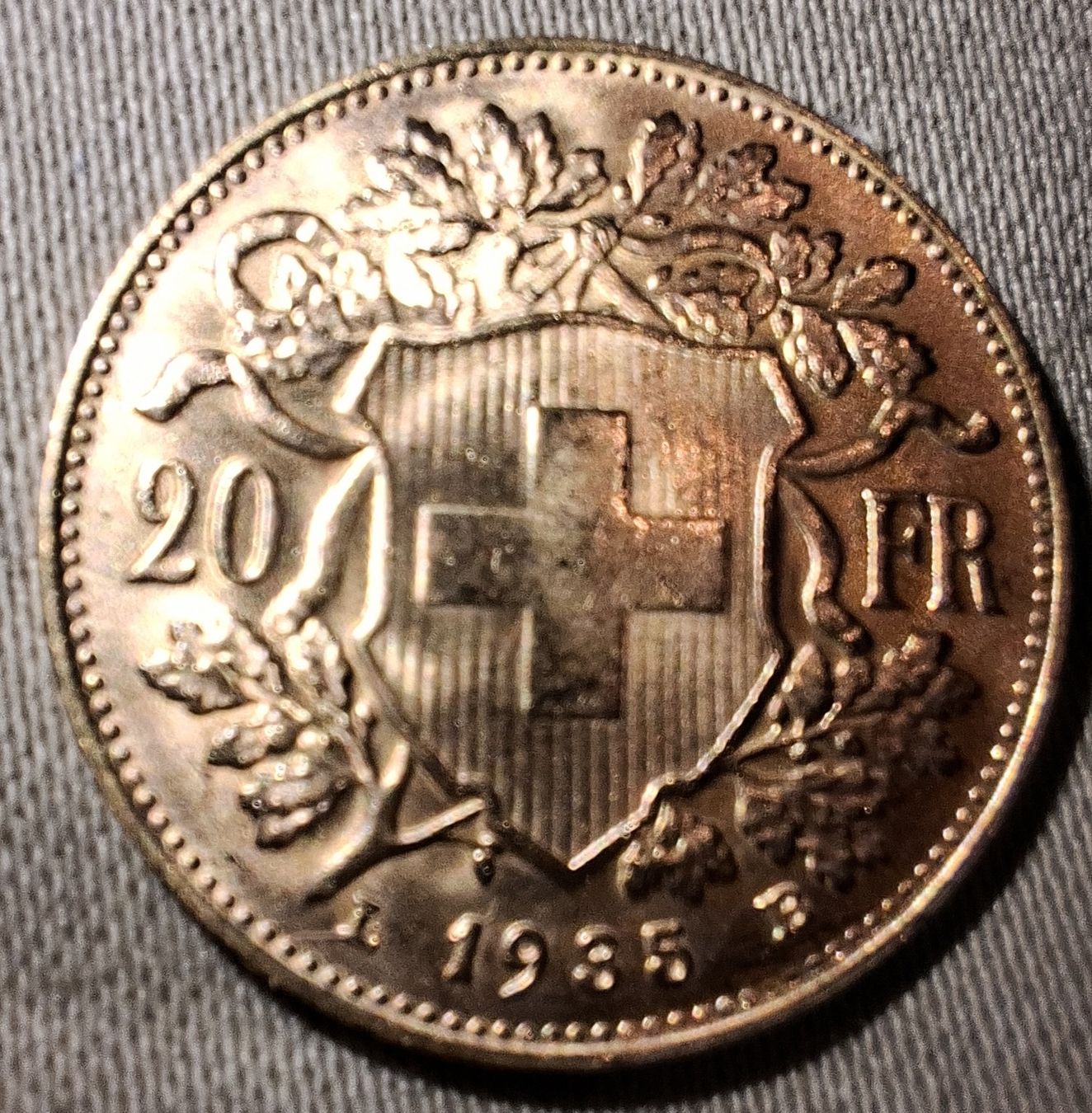 Tutti le monete: Goldvreneli 1935 L / B  – Usato da Balgach venduto da SIMEON27 5