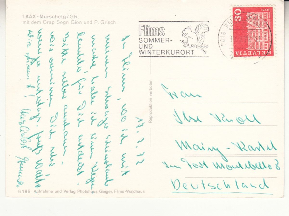 Cartes postales: Laax 1972 – D'occasion à Bürglen TG par StampGraf 1