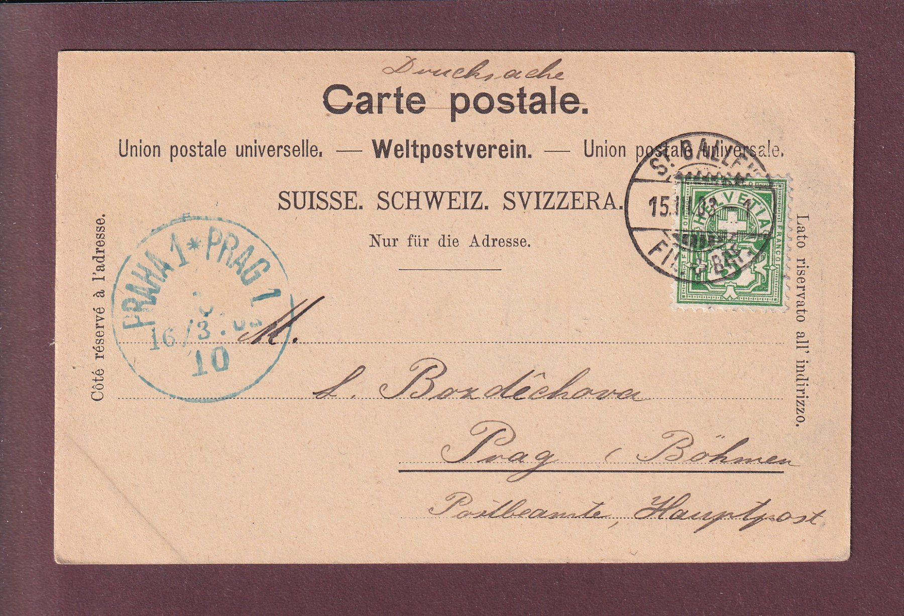 Ansichtskarten: ST. GALLEN - St. Leonhardstrasse - 1903 – Gebraucht aus Pully von nicecards 1