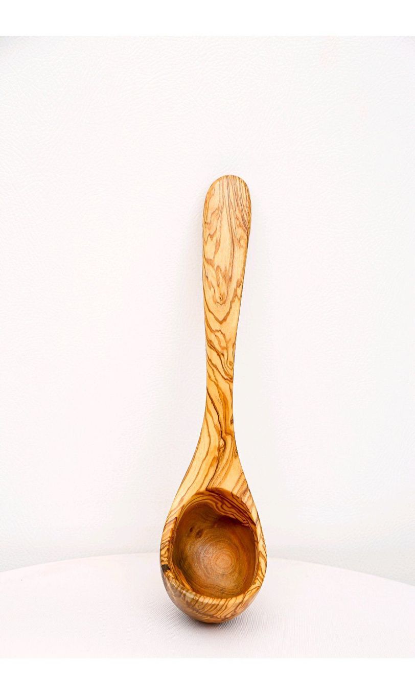 Articoli in legno: Olivenholz Suppenlöffel – Nuovo e nell'imballaggio originale da Hüntwangen venduto da Elyha