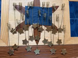 20 Weihnachtsbaumhalter mit Sternen goldfarben