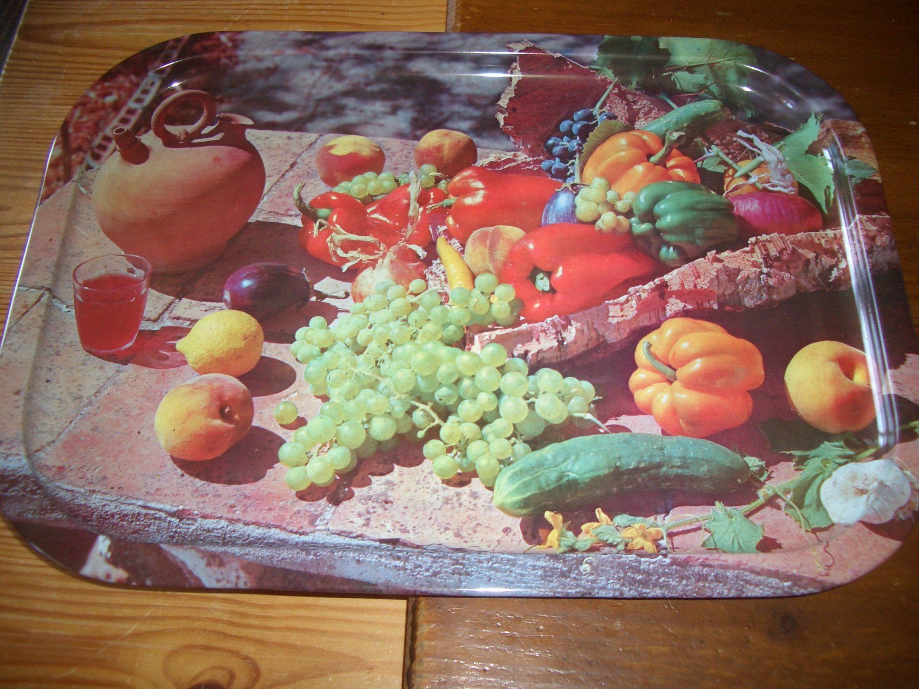 Piatti di portata: Tablett mit Obst und Gemüsemotiv Retro Deko – Nuovo (secondo la descrizione) da Präz venduto da Eroberto