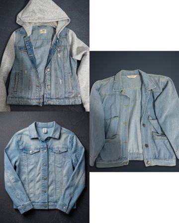3 Veste en jean bleue clair taille S occasion