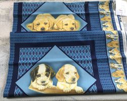 STOFF 130CM X 115CM NEU PUPPY LOVE