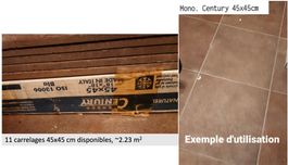 Solde de carrelages Century 45x45 cm, couleur brun/rouille
