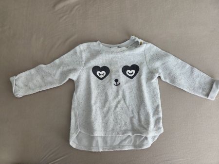 Baby Club Pullover Gr. 80, Grau mit Panda Gesicht