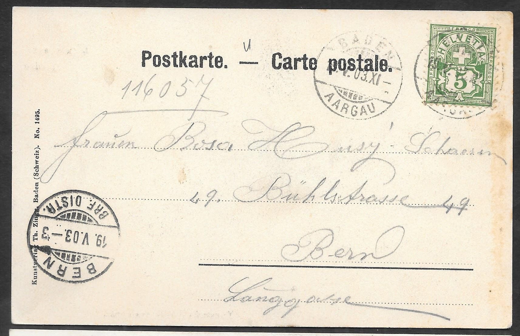 Cartoline postali: Baden Vorstadt Mellingerstrasse – Usato da Olten venduto da clotaldi 1