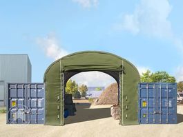 Frontwand für Container Überdachung 8m Breite mit Easy-up-E