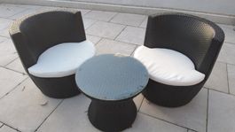 Gartenmöbel-Set, 4 Sessel + Tisch, Top Zustand!