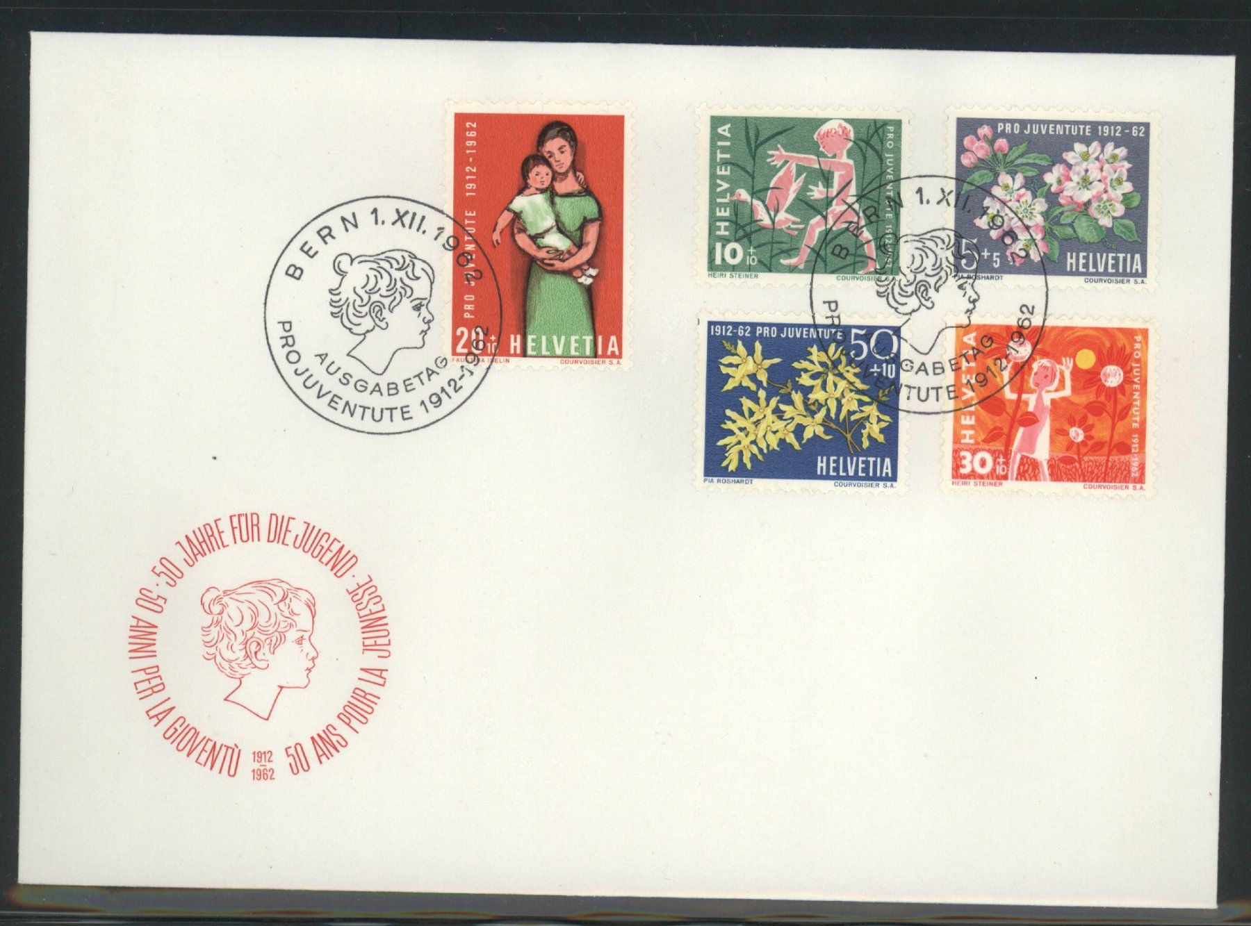 Tutti i francobolli: 1962, FDC, Pro Juventute (3) – Usato da Willisau venduto da Vollstempel