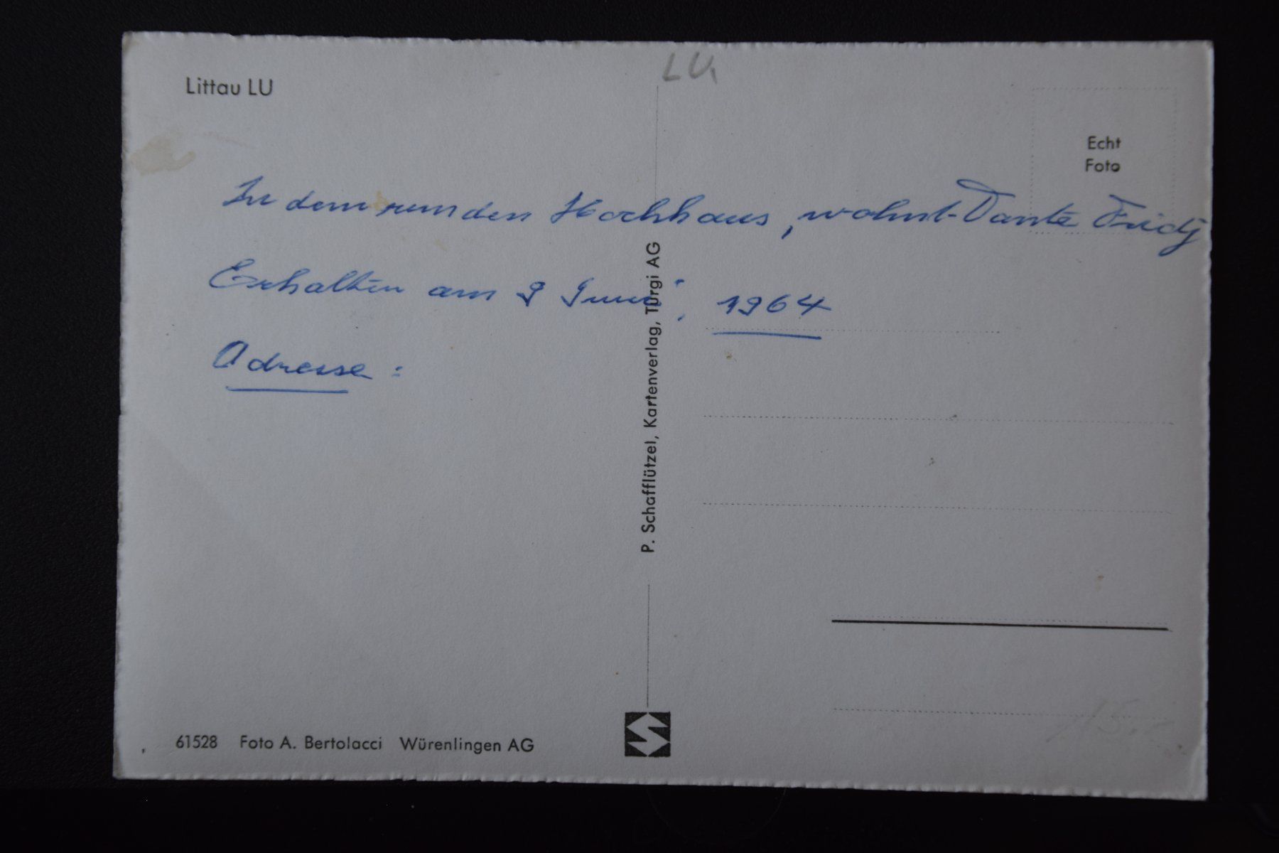 Cartoline postali: AK Luzern, Littau 1964 – Usato da Luzern venduto da CH2018 1
