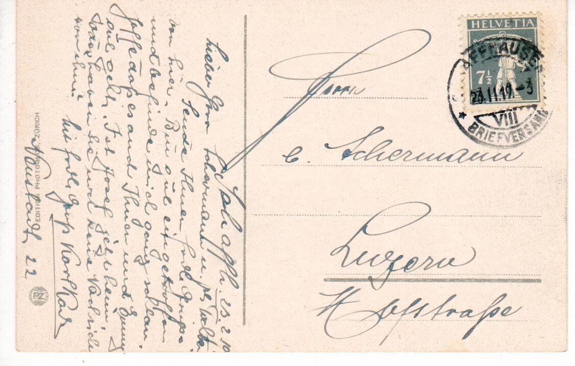 Cartoline postali: Schaffhausen 1919 – Usato da Wolhusen venduto da Curver9 1