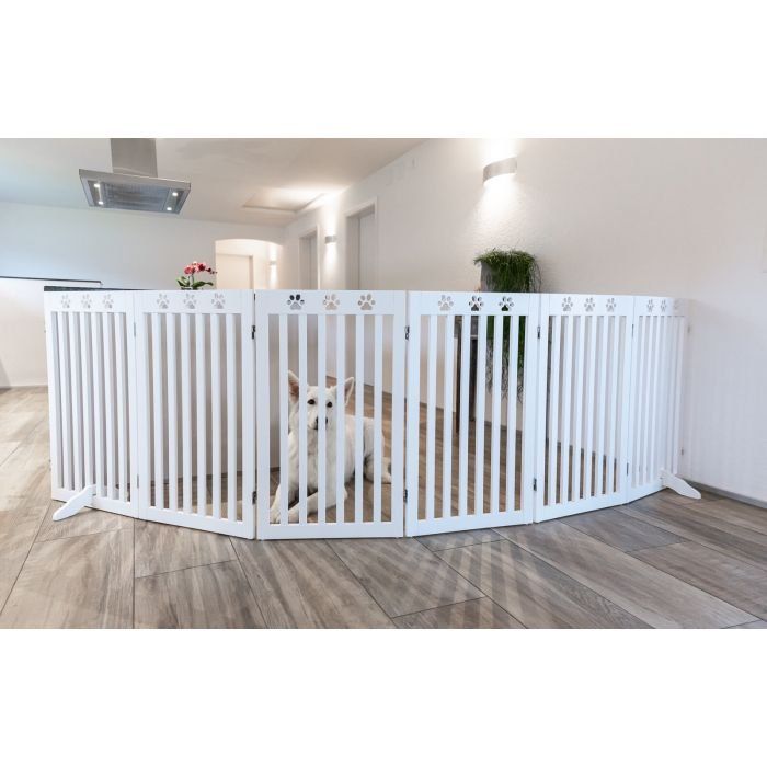 Gabbie, trasporto & Sicurezza: Hunde-Absperrgitter "Paris" 4-teilig, mit Pfotendesign – Nuovo e nell'imballaggio originale da Niederönz venduto da Quitta 5