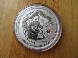 Münze Australien Lunar II Serie Drachen 5 Oz Silber 2012