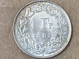 SVIZZERA 1 FR MONETA IN ARGENTO 1963 usata - circolata