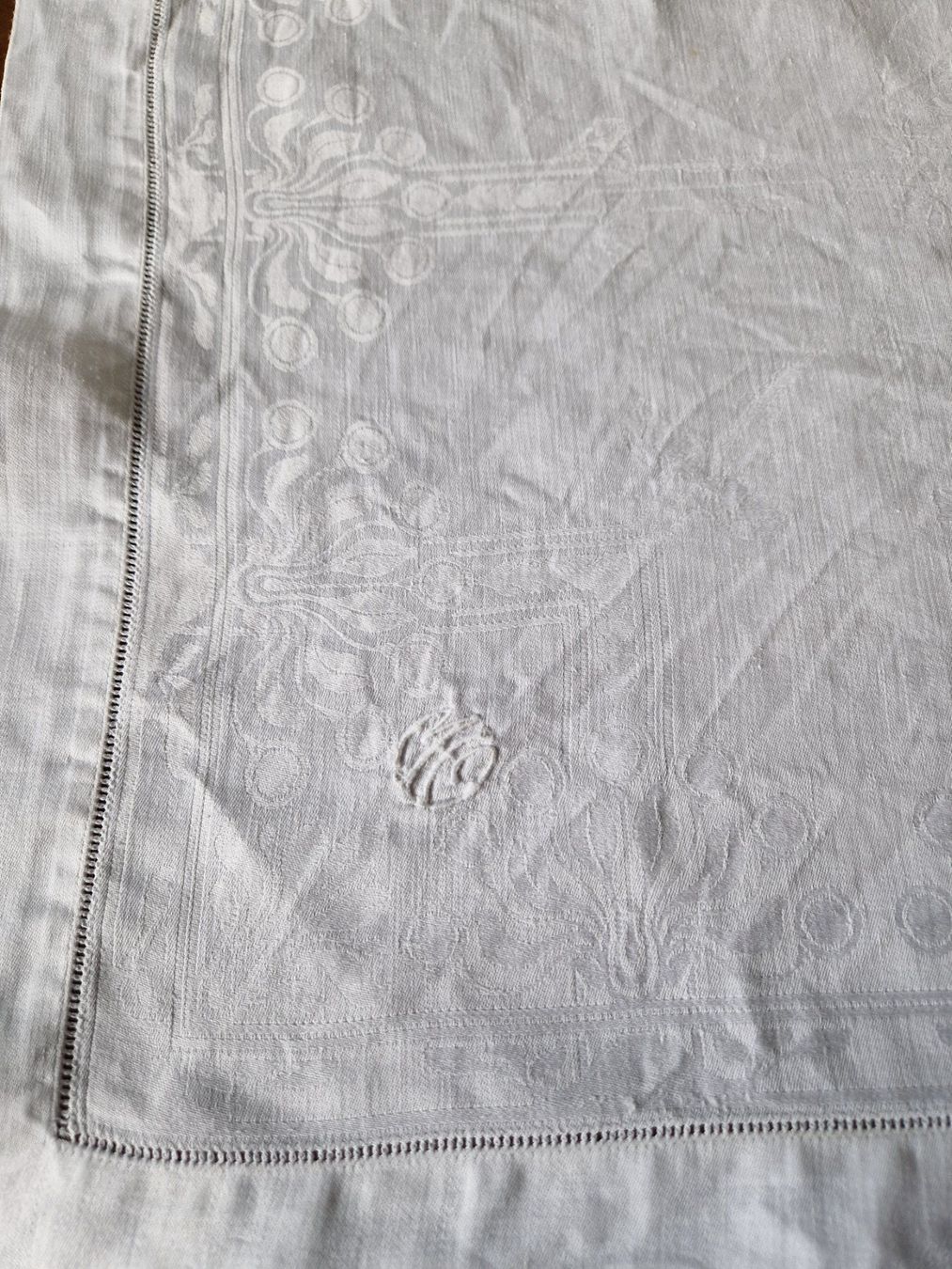 Tovaglioli: 5 edle, weisse Damast-Servietten mit Monogramm – Nuovo (secondo la descrizione) da Bern venduto da Antikbatik 3