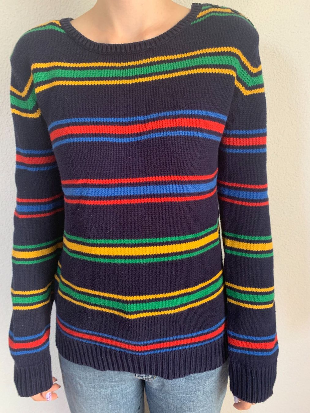 Alba Moda Pullover & Sweatshirts: gestreifter Strickpulli mit Knopfdetail an der Schulter – Gebraucht aus Luzern von Simona15 3