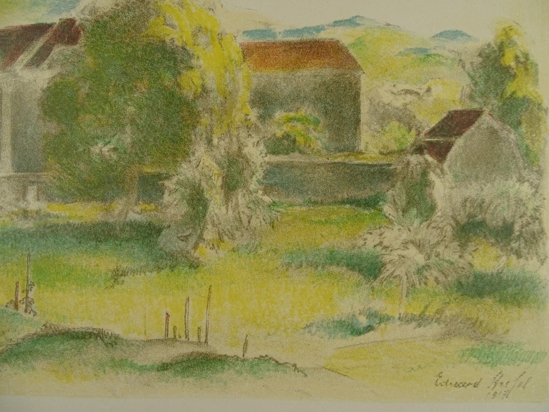 Incisioni: KLOSTER FAHR, LITHOGRAPHIE 1919 – Usato da Grüningen venduto da Kartensammler 3