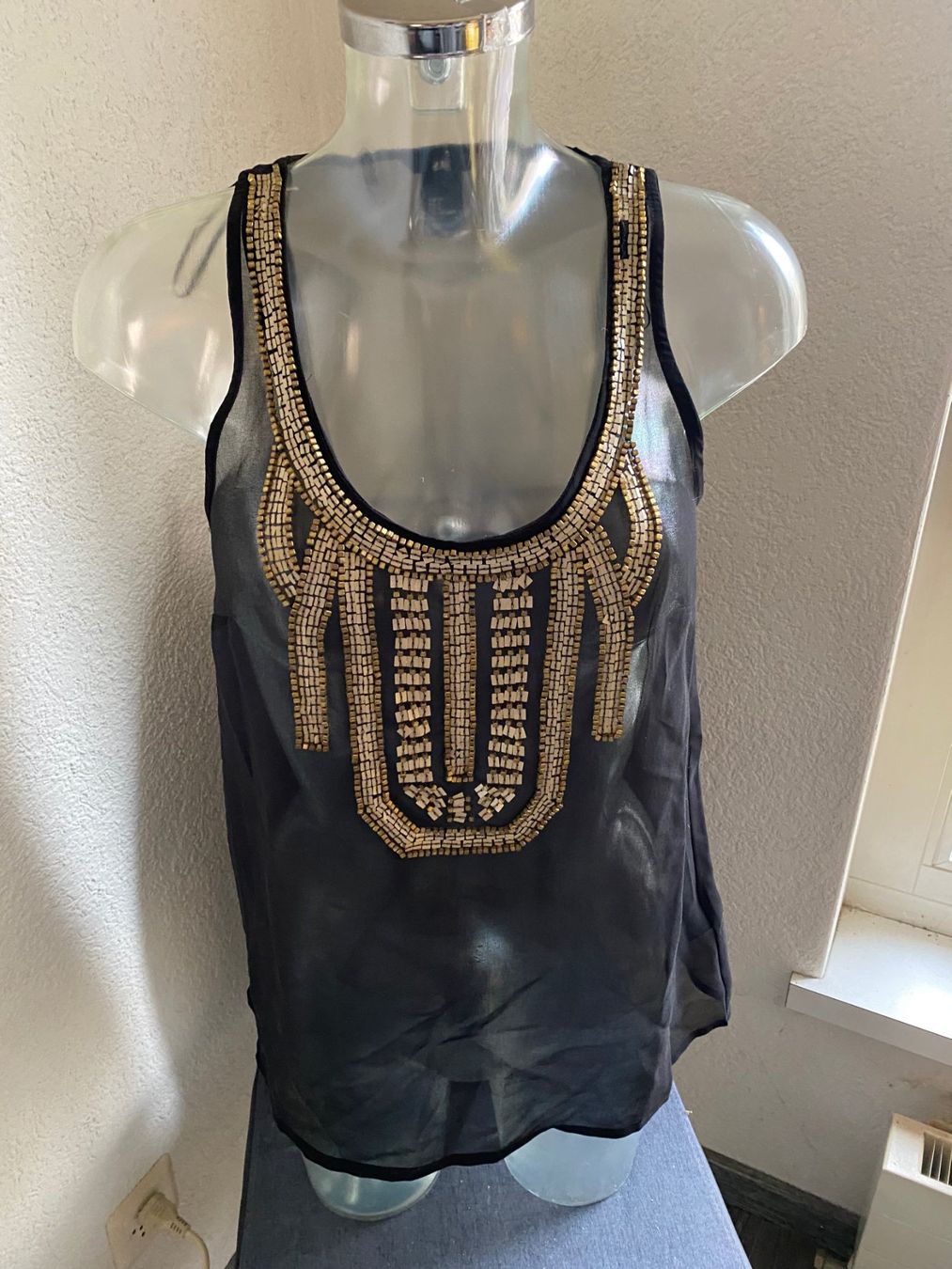 T-Shirts: TOP  schwarz transparent Grösse 34 – Gebraucht aus Allenwinden von Obalu