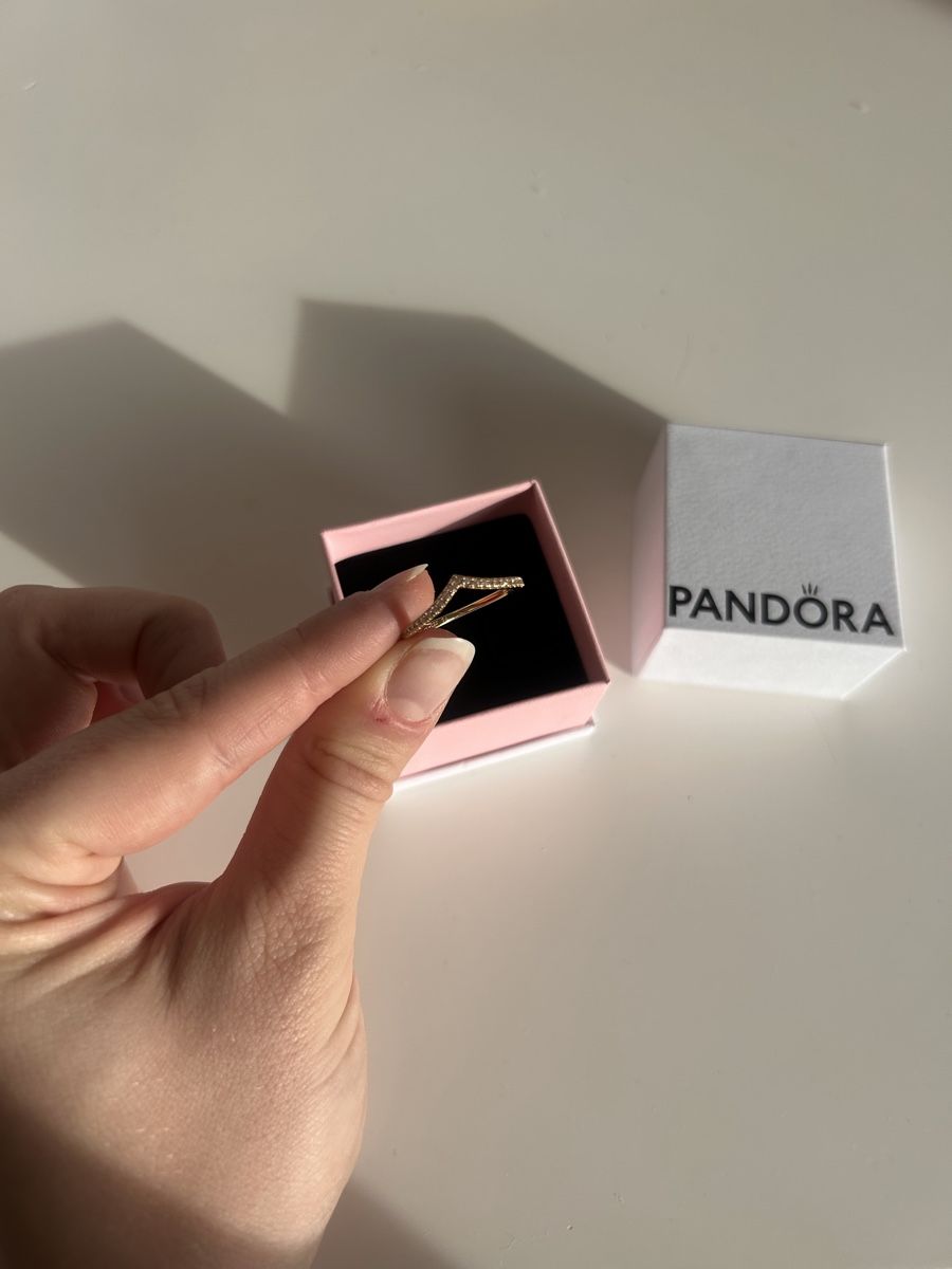 Pandora Anelli: Pandora Wishbone Ring Gold – Nuovo e nell'imballaggio originale da Winterthur venduto da tha_fvg2 1