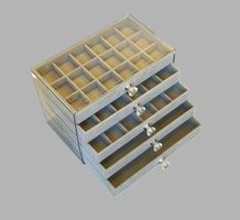 Schmuck Box mit 5 Schubladen (beige)