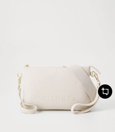 Valentino Tasche Crossbody Umhängetasche Kunstleder Ecru