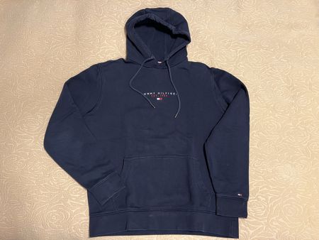 Sweat à capuche Tommy Hilfiger bleu, taille L comme neuf