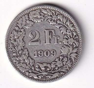 Tutti le monete: 2 Franken 1909 rar – Usato da Neuchâtel venduto da karlpierrino