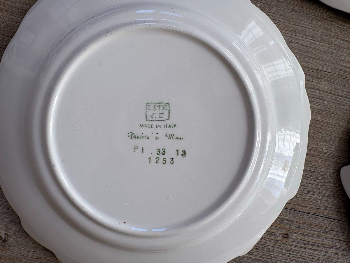 Piatti: Rare: Este Ceramiche Teller - Dekor Géranium - Italy – Usato da Zweisimmen venduto da Domii 5