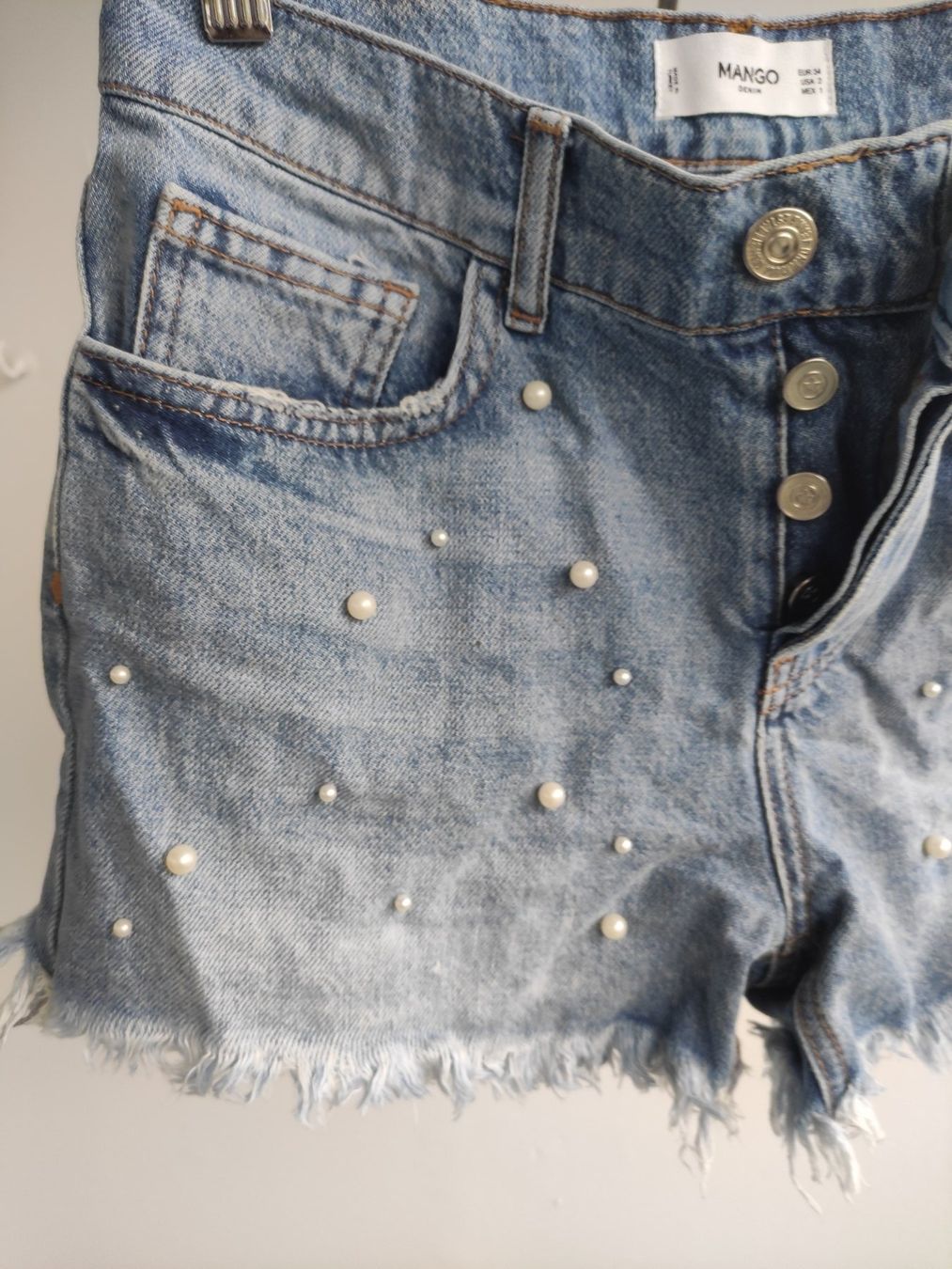 Mango Jeans: Shorts Jeans mit Perlen Gr. 34 / XS Mango – Usato da Schliern b. Köniz venduto da Pecannut 2