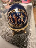 Deko-Ei / Schmuck-Ei, blau-goldig, neuwertig, zu verkaufen
