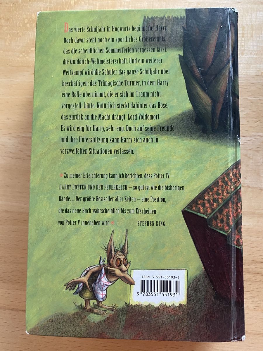 Libri: Harry Potter und der Feuerkelch – Usato da Schwarzenburg venduto da Michellu 1
