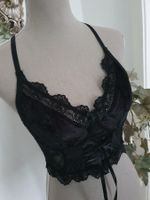 Gothic Samtop m. Spitze u. Schnürung Gr S *neu*
