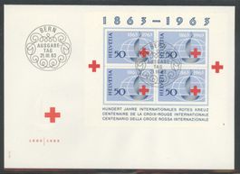 1963, FDC, Block Rotes Kreuz Nr. 8 (W40)