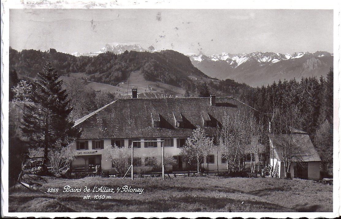 Cartoline postali: BAINS DE L' ALLIAZ s/ BLONAY – Usato da Les Verrières venduto da Scampi0
