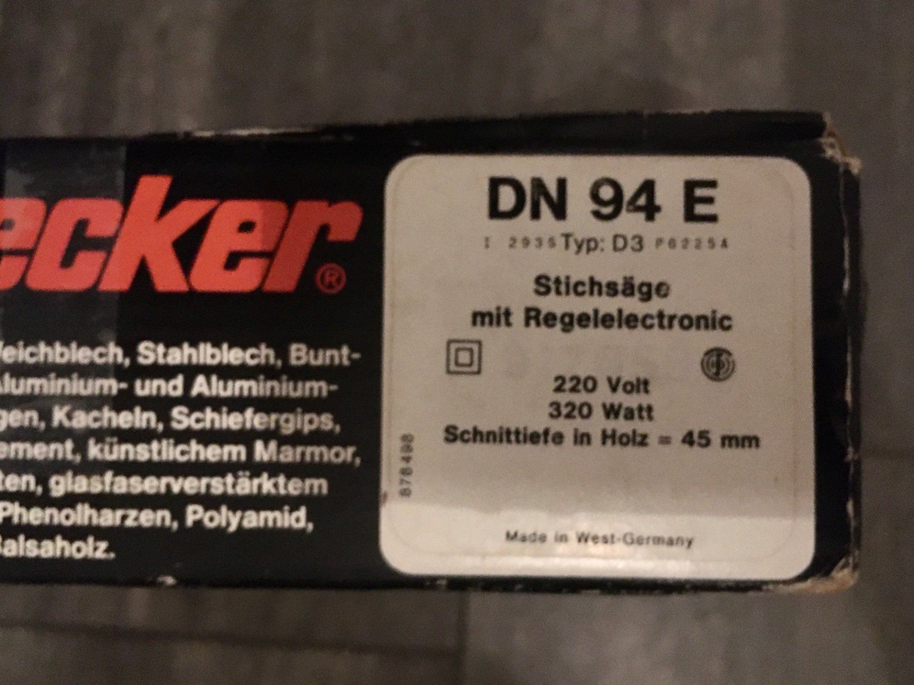 Scies: Black & Decker Stichsäge DN 94E – D'occasion à Meggen par Tristar03 3